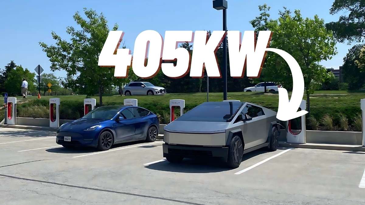 Tesla Cybertruck Achieves a Record 405KW Peak Charging Speed (1,030